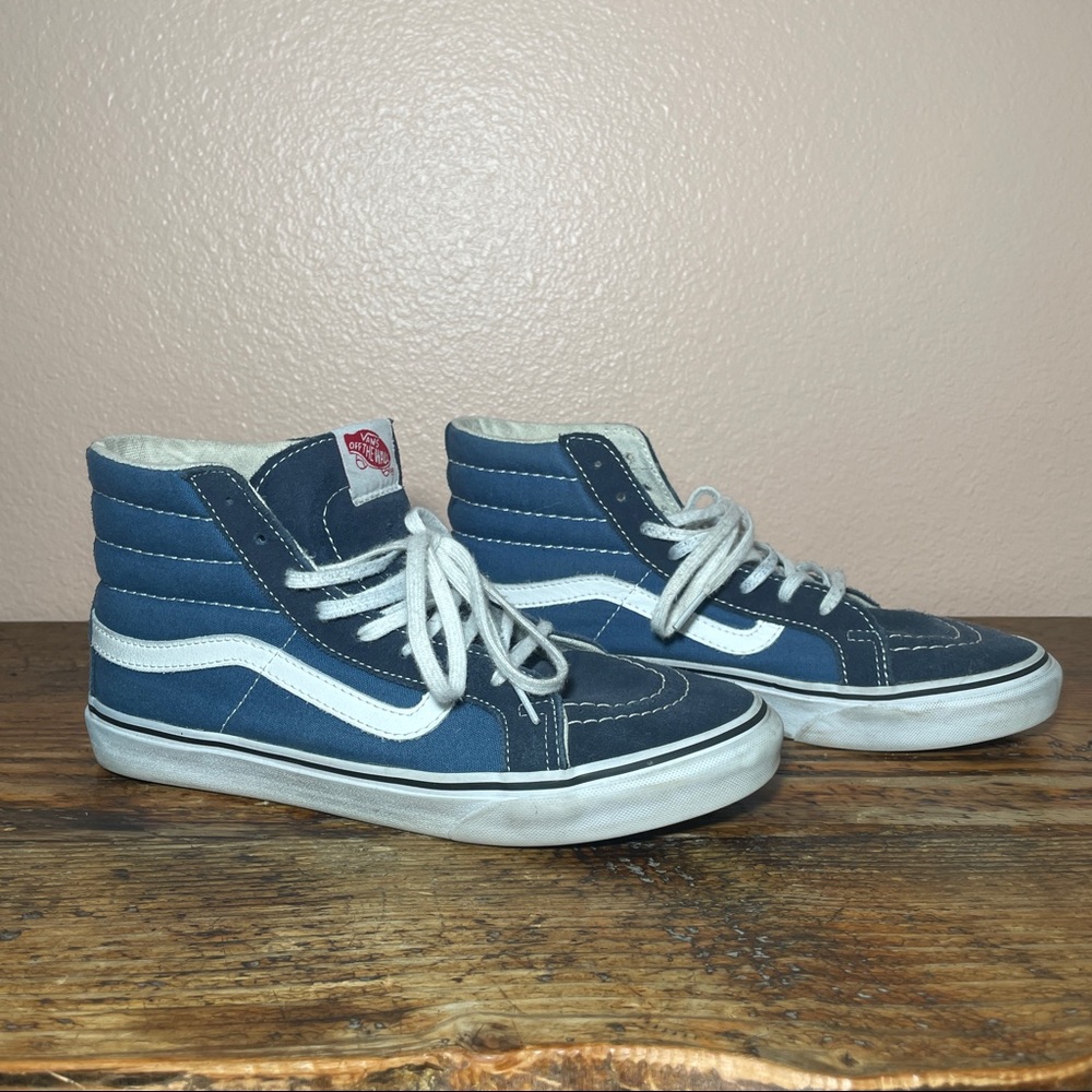 Vans SK8-HI navy and blue women’s 10 mens 8.5